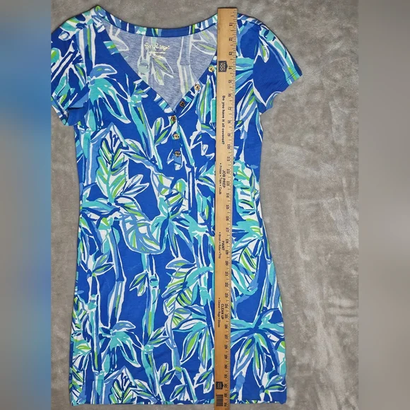 LILLY PULITZER V Neck Palmira Dress Blue Crush Bamboom Size Small. - Picture 5 of 7